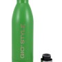 Borraccia verde GIO'STYLE con coperchio separato, ideale per il campeggio.