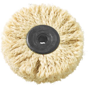 Spazzola a corda di sisal LUX, Ø 85 mm, per trapani, ideale per la pre-lucidatura del metallo.