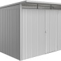 Casetta da giardino Biohort AvantGarde ECO taglia A7, argento metallizzato, con porta standard. Casetta in metallo per il giardino.