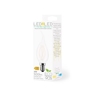 Lampadina LED E14 a forma di goccia, 4W, 500lm, 2700K. Lampadina LED a risparmio energetico per illuminazione d'atmosfera.