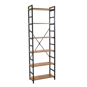 Scaffale in metallo e legno Achille 6 ripiani 60x28x184,5 cm