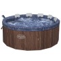 Vasca idromassaggio rotonda Lay-Z-Spa Toronto con interno blu marmorizzato e pannelli effetto legno.