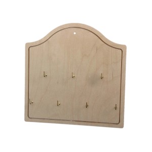 Pannello in legno con ganci, accessorio per forniture artistiche.