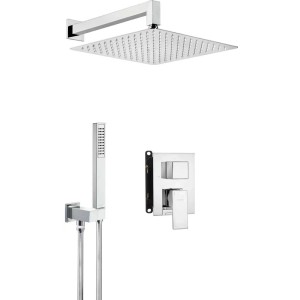 Set doccia incasso Idrostile con box 300x300 mm cromo