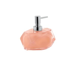 Dispenser sapone t.b.t. effetto cristallo con erogatore cromato.