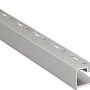 Profilo di finitura quadrato in alluminio anodizzato argento opaco, 10 mm x 2,5 m.
