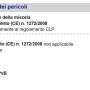 Estratto della scheda di sicurezza: Sezione 2, indicazioni di pericolo e informazioni sulla sicurezza.