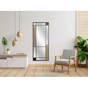 Specchio da parete Loft Two-Tone 60x150 cm rovere nero