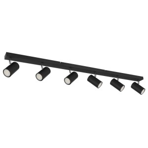 Faretto Globo Robby a 6 luci nero opaco 1150x60x120 mm