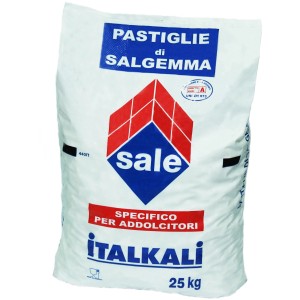 Pastiglie di sale Italkali, sacco da 25 kg per addolcitori d'acqua.