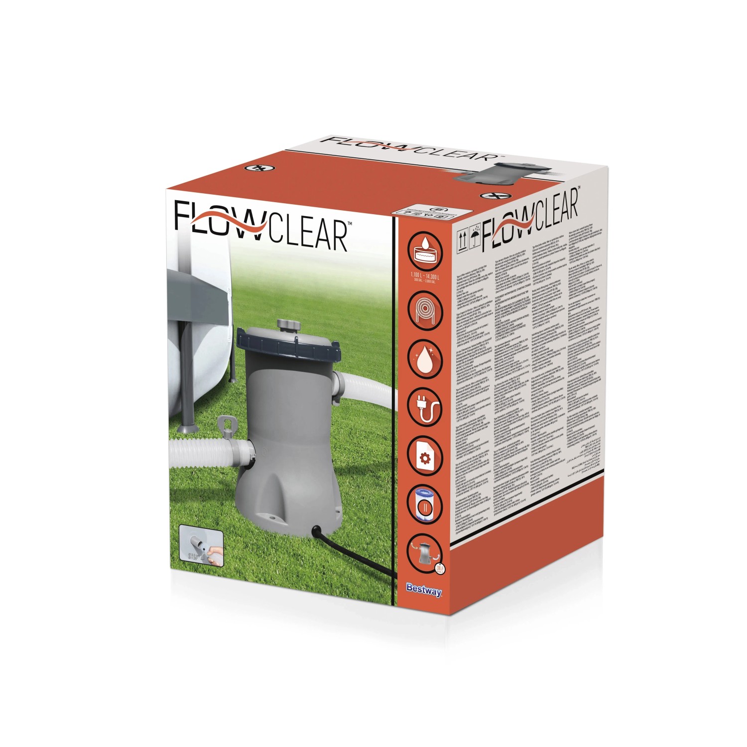 Confezione di un sistema di filtro a cartuccia t.b.t. di Flowclear.