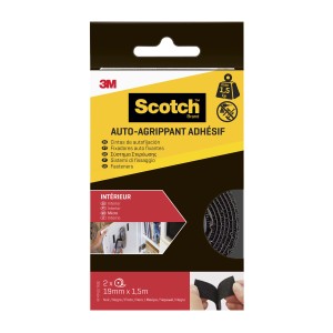 Nastro auto-aggrappante Scotch, 19mm x 1,5m, per interni, portata max 1,5kg.