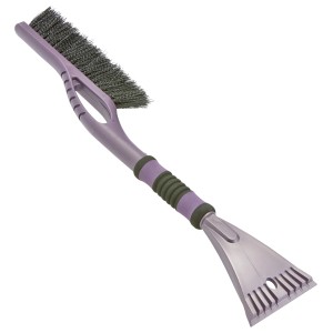 Spazzola da neve OBI con raschietto per ghiaccio, 59 cm, viola, con impugnatura morbida e labbro in gomma.