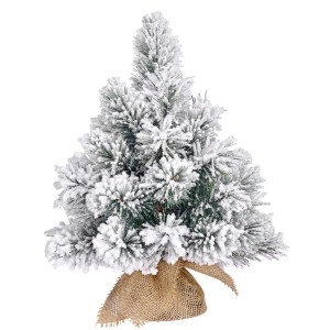 Albero di Natale artificiale Dinsmore Black Box Trees, 45 cm, innevato con base in juta.
