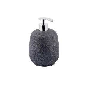 Dispenser sapone t.b.t. grigio con pompa cromata per bagno e cucina.