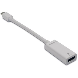 Adattatore video t.b.t. bianco con connettore USB-C e DisplayPort.