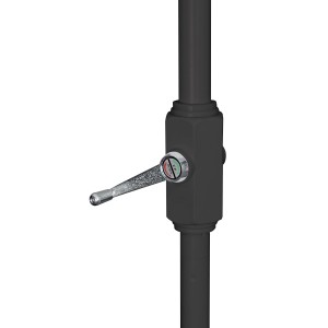 Dettaglio del meccanismo a manovella di un ombrellone t.b.t.