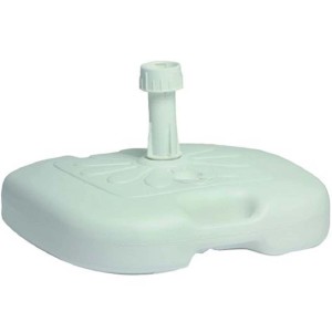 Base per ombrellone in plastica bianca per ombrelloni.