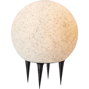 Lampada solare decorativa a sfera con picchetti.