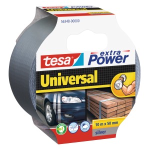 Nastro telato Tesa Extra Power Universal argento, 10 m x 50 mm, versatile.