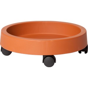 Sottovaso arancione con ruote per vasi, t.b.t.