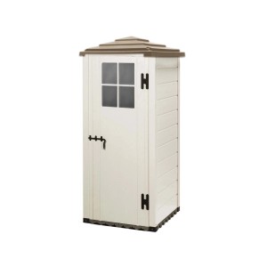 Casetta da giardino in PVC Pagoda Evo 80 sp 20 mm bianco/tortora 90x90x195 cm