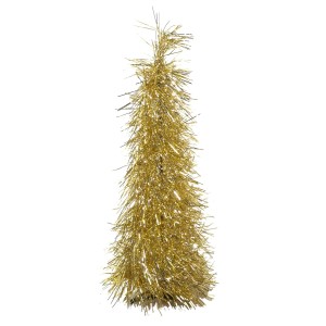 Albero di Natale artificiale plastica pieghevole con frange oro Ø23xh91,5 cm