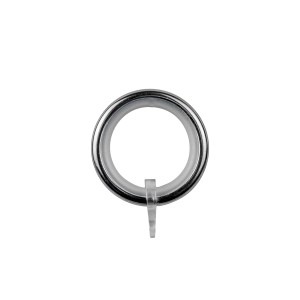 Anello argentato per bastone per tende per fissare le tende.