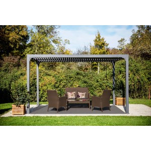 Pergola bioclimatica in alluminio 3630 antracite 360x300 cm