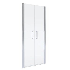 Box doccia t.b.t. con telaio argentato e due maniglie.