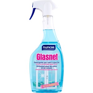 Nuncas Glasnet detergente per vetri in flacone spray per una pulizia senza aloni.
