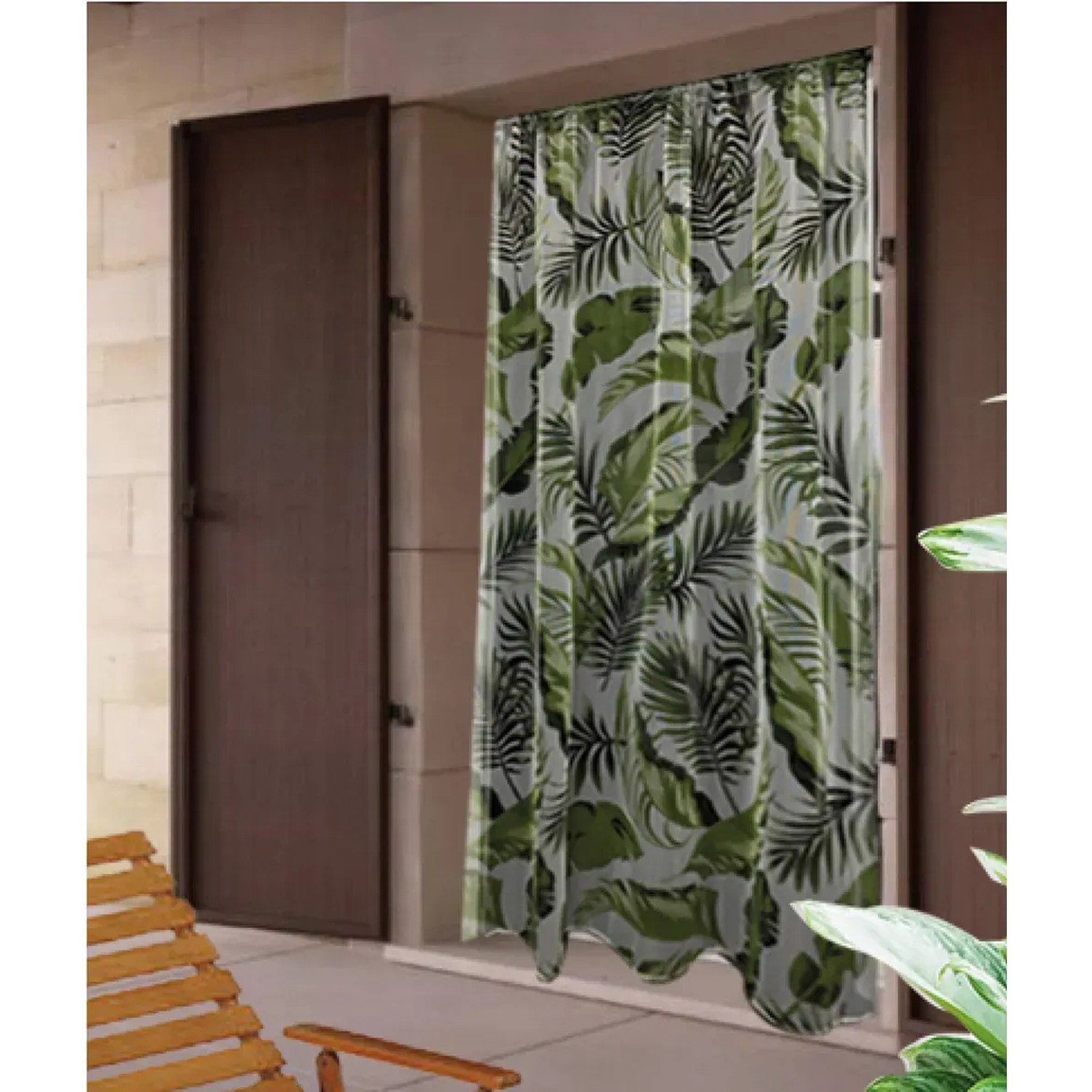 t.b.t. Zanzariera per porta con motivo a foglie per la protezione dagli insetti sulla porta.