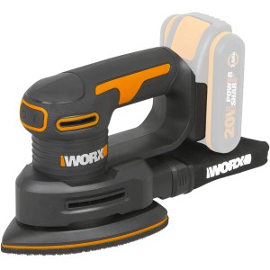 Levigatrice triangolare a batteria Worx WX822.9 Solo 20 V, ideale per levigare angoli e bordi.