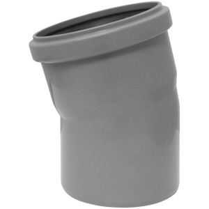 Curva HT Marley 15° DN 32, raccordo per acque reflue in plastica grigia.