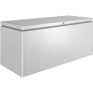 Biohort LoungeBox 200, argento metallizzato, ideale per riporre articoli da giardino e cuscini.