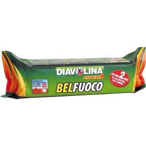 Accendifuoco BelFuoco Diavolina per camino e barbecue, durata 2 ore.