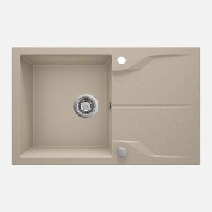 Lavello granito 1 vasca gocciolatoio Idrostile sifone 490x194 mm sabbia