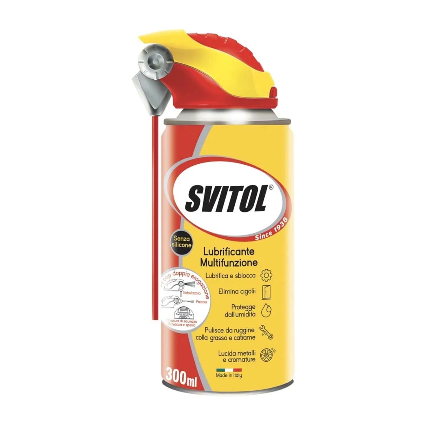 Lubrificante multifunzione Svitol, bomboletta da 300ml per manutenzione e riparazione.