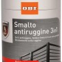 OBI Smalto per metalli 3in1, nero lucido, barattolo da 375ml. Antiruggine, fondo e finitura in un unico prodotto.
