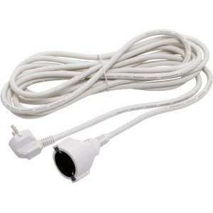 Prolunga bianca da 5 m con spina e presa di sicurezza.