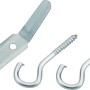 Set di fissaggio per tende a rullo e pacchetto con ganci e viti.