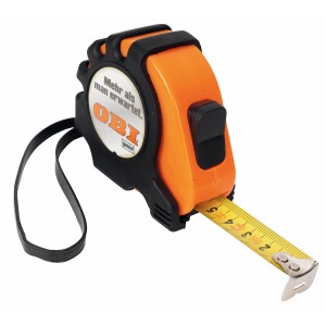 Metro a nastro OBI, 5 m, con blocco, arancio/nero, per misurazioni precise.
