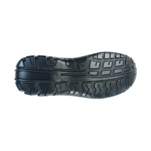 Suola di una scarpa da lavoro nera t.b.t. con battistrada antiscivolo.