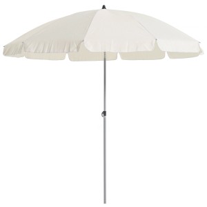 Ombrellone da balcone CMI, rotondo, color naturale, Ø 200 cm. Parasole con struttura in acciaio e funzione di inclinazione.