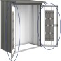 Pacchetto porta Biohort per legnaia WoodStock 150, grigio quarzo metallizzato, con sistema di stoccaggio.