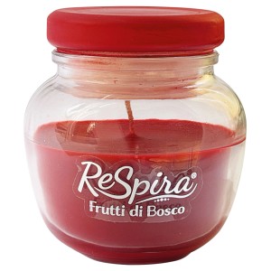 Candela profumata in vetro frutti di bosco con tappo ermetico 80 gr