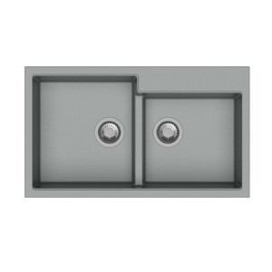 Lavello t.b.t. in acciaio inox con due vasche.