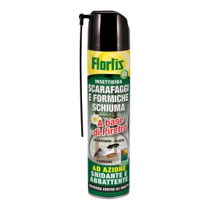 Spray insetticida Florlis contro scarafaggi e formiche. Formula in schiuma per il controllo dei parassiti.