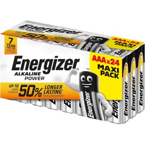 Energizer Alkaline Power AAA batterie, confezione da 24. Micro batterie per dispositivi di uso quotidiano.