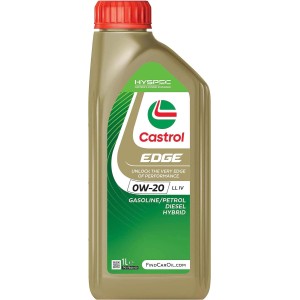 Olio motore Castrol Edge 0W-20 LL IV H 4A, flacone da 1 litro per veicoli ibridi.